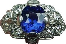 Edwardian Platinum Kashmir Sapphire Ring